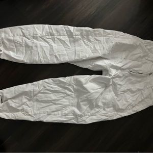 White jean joggers